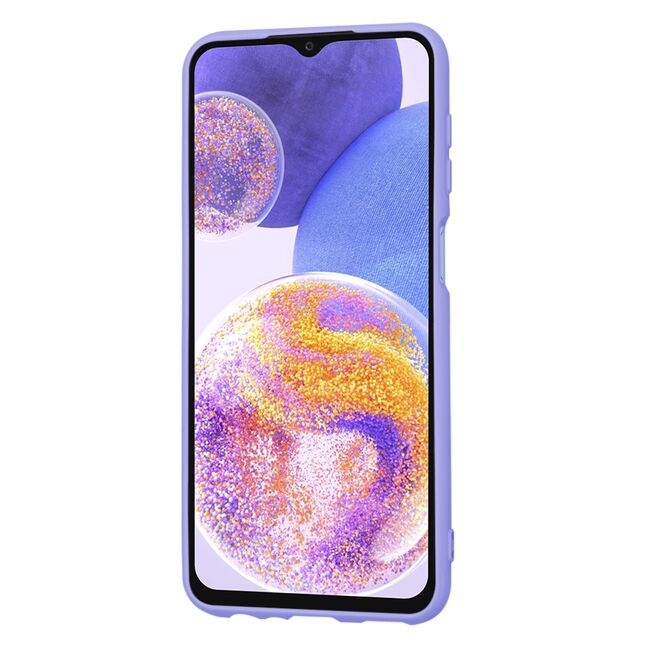 Husa pentru  Samsung Galaxy A23 5G, 4G Liquid Silicone, subțire, captusita cu microfibra, anti amprentă, protectie cameră foto, lavanda