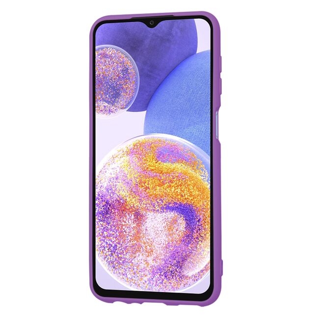 Husa pentru  Samsung Galaxy A23 5G, 4G Liquid Silicone, subțire, captusita cu microfibra, anti amprentă, protectie cameră foto, mov