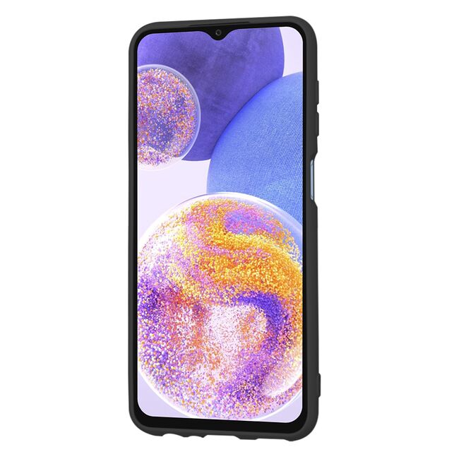 Husa pentru  Samsung Galaxy A23 5G, 4G Liquid Silicone, subțire, captusita cu microfibra, anti amprentă, protectie cameră foto, negru