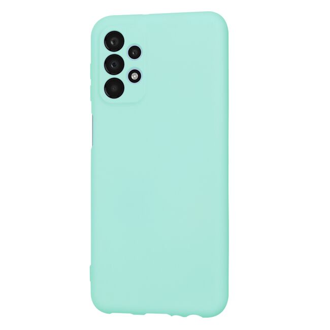 Husa pentru  Samsung Galaxy A23 5G, 4G Liquid Silicone, subțire, captusita cu microfibra, anti amprentă, protectie cameră foto, turcoaz