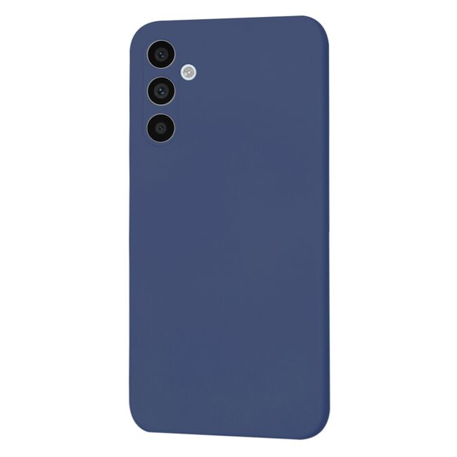 Husa pentru  Samsung Galaxy A34 5G Liquid Silicone, subțire, captusita cu microfibra, anti amprentă, protectie cameră foto, albastru