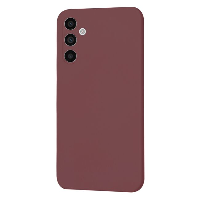 Husa pentru  Samsung Galaxy A34 5G Liquid Silicone, subțire, captusita cu microfibra, anti amprentă, protectie cameră foto, bordeaux
