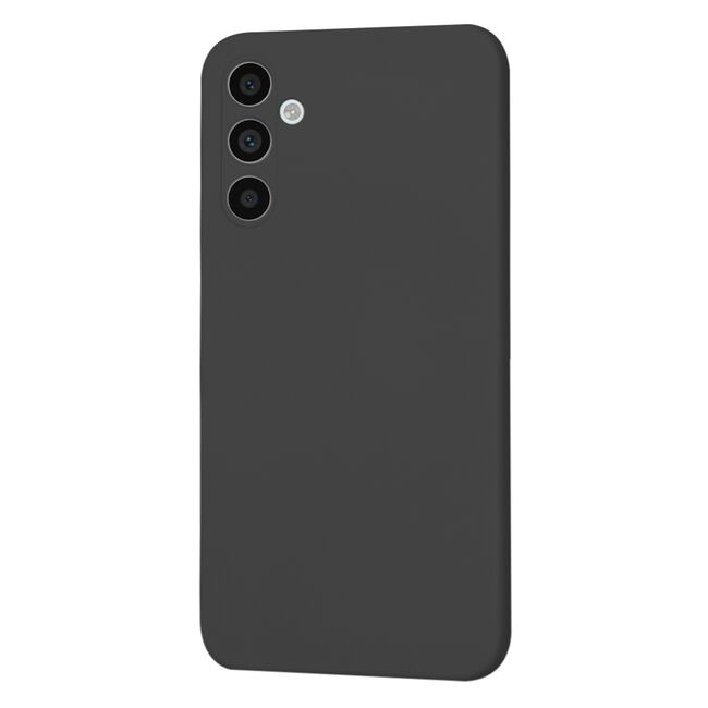 Husa pentru  Samsung Galaxy A34 5G Liquid Silicone, subțire, captusita cu microfibra, anti amprentă, protectie cameră foto, negru