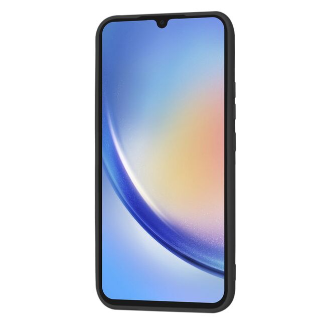 Husa pentru  Samsung Galaxy A34 5G Liquid Silicone, subțire, captusita cu microfibra, anti amprentă, protectie cameră foto, negru