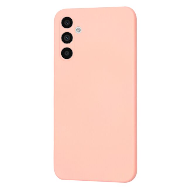 Husa pentru  Samsung Galaxy A34 5G Liquid Silicone, subțire, captusita cu microfibra, anti amprentă, protectie cameră foto, roz