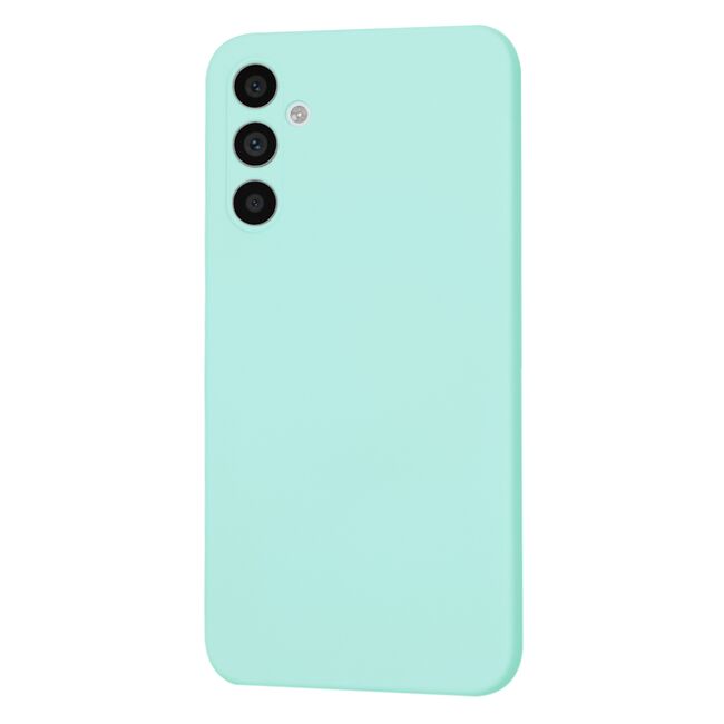 Husa pentru  Samsung Galaxy A34 5G Liquid Silicone, subțire, captusita cu microfibra, anti amprentă, protectie cameră foto, turcoaz
