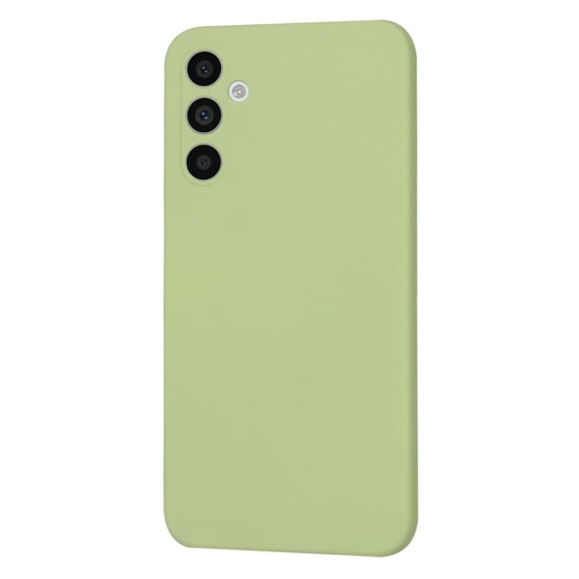 Husa pentru  Samsung Galaxy A34 5G Liquid Silicone, subțire, captusita cu microfibra, anti amprentă, protectie cameră foto, verde