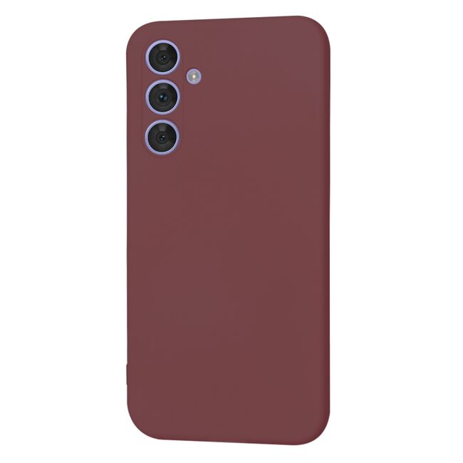 Husa pentru  Samsung Galaxy A54 5G Liquid Silicone, subțire, captusita cu microfibra, anti amprentă, protectie cameră foto, bordeaux