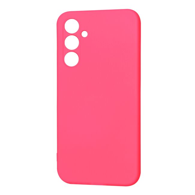 Husa pentru  Samsung Galaxy A54 5G Liquid Silicone, subțire, captusita cu microfibra, anti amprentă, protectie cameră foto, fucsia