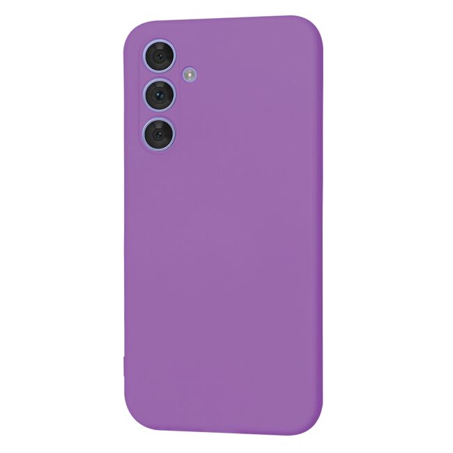 Husa pentru  Samsung Galaxy A54 5G Liquid Silicone, subțire, captusita cu microfibra, anti amprentă, protectie cameră foto, mov