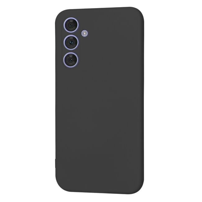 Husa pentru  Samsung Galaxy A54 5G Liquid Silicone, subțire, captusita cu microfibra, anti amprentă, protectie cameră foto, negru