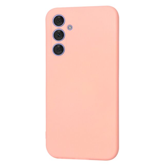 Husa pentru  Samsung Galaxy A54 5G Liquid Silicone, subțire, captusita cu microfibra, anti amprentă, protectie cameră foto, roz