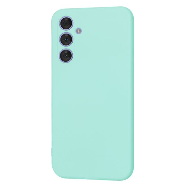 Husa pentru  Samsung Galaxy A54 5G Liquid Silicone, subțire, captusita cu microfibra, anti amprentă, protectie cameră foto, turcoaz