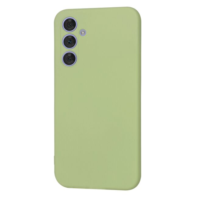 Husa pentru  Samsung Galaxy A54 5G Liquid Silicone, subțire, captusita cu microfibra, anti amprentă, protectie cameră foto, verde