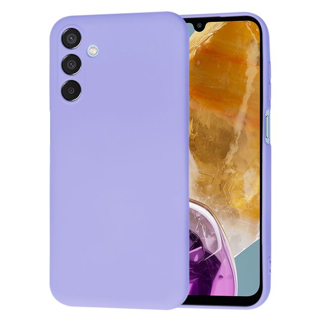 Husa pentru  Samsung Galaxy M15 Liquid Silicone, subțire, captusita cu microfibra, anti amprentă, protectie cameră foto, lavanda