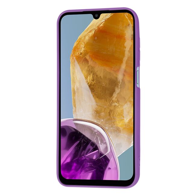 Husa pentru  Samsung Galaxy M15 Liquid Silicone, subțire, captusita cu microfibra, anti amprentă, protectie cameră foto, mov