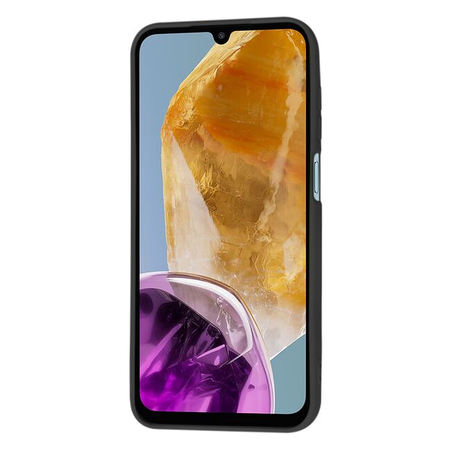 Husa pentru  Samsung Galaxy M15 Liquid Silicone, subțire, captusita cu microfibra, anti amprentă, protectie cameră foto, negru