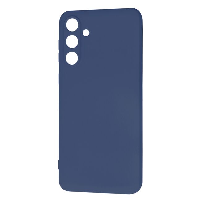 Husa pentru  Samsung Galaxy M55 Liquid Silicone, subțire, captusita cu microfibra, anti amprentă, protectie cameră foto, albastru