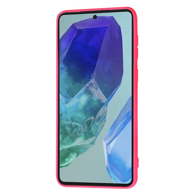 Husa pentru  Samsung Galaxy M55 Liquid Silicone, subțire, captusita cu microfibra, anti amprentă, protectie cameră foto, fucsia