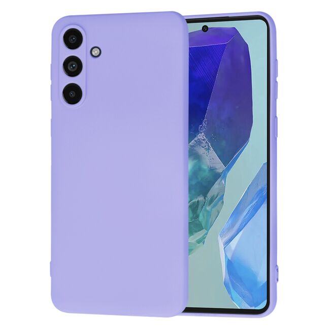Husa pentru  Samsung Galaxy M55 Liquid Silicone, subțire, captusita cu microfibra, anti amprentă, protectie cameră foto, lavanda