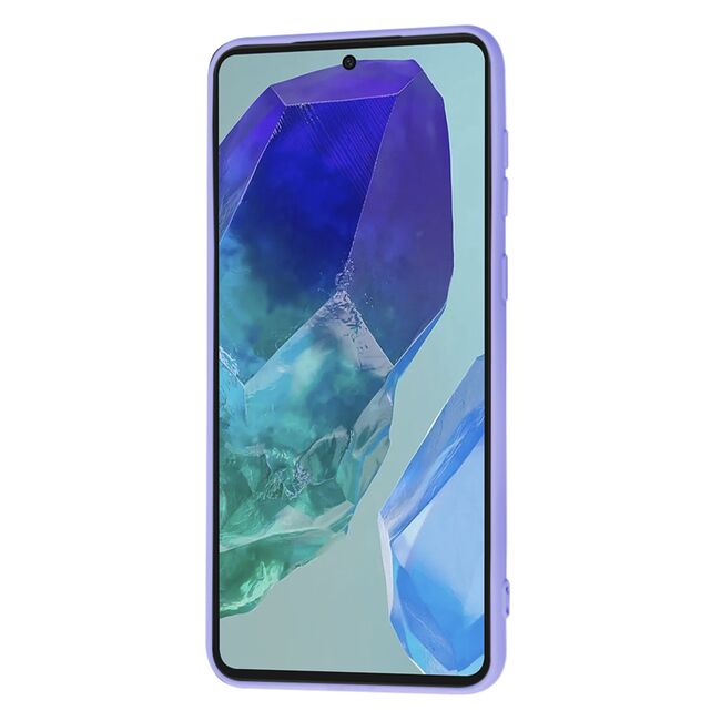 Husa pentru  Samsung Galaxy M55 Liquid Silicone, subțire, captusita cu microfibra, anti amprentă, protectie cameră foto, lavanda