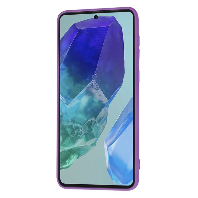 Husa pentru  Samsung Galaxy M55 Liquid Silicone, subțire, captusita cu microfibra, anti amprentă, protectie cameră foto, mov