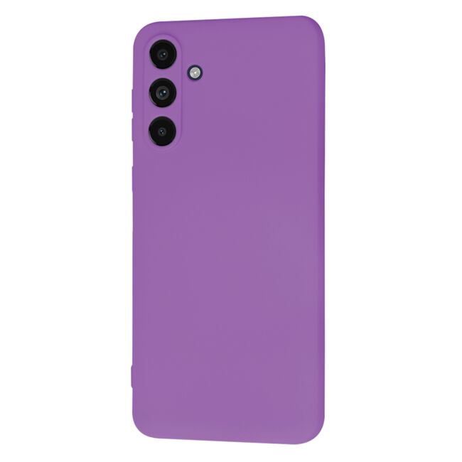Husa pentru  Samsung Galaxy M55 Liquid Silicone, subțire, captusita cu microfibra, anti amprentă, protectie cameră foto, mov