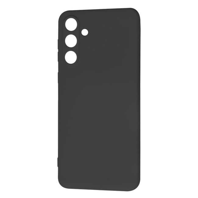 Husa pentru  Samsung Galaxy M55 Liquid Silicone, subțire, captusita cu microfibra, anti amprentă, protectie cameră foto, negru