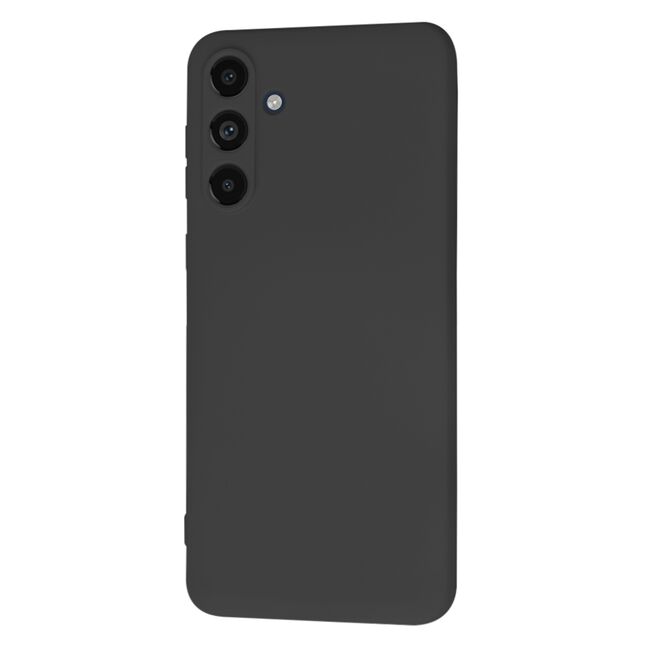 Husa pentru  Samsung Galaxy M55 Liquid Silicone, subțire, captusita cu microfibra, anti amprentă, protectie cameră foto, negru