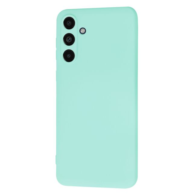 Husa pentru  Samsung Galaxy M55 Liquid Silicone, subțire, captusita cu microfibra, anti amprentă, protectie cameră foto, turcoaz