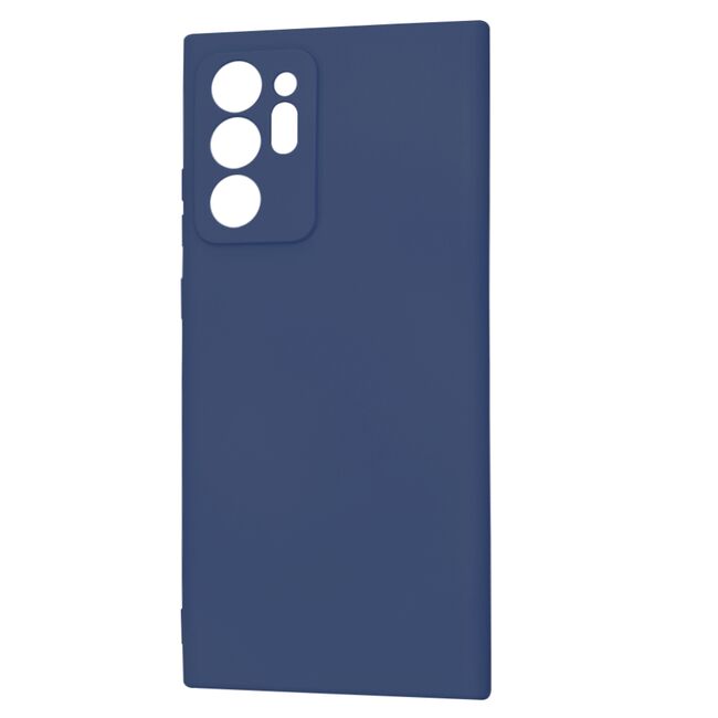 Husa pentru  Samsung Galaxy Note 20 Ultra Liquid Silicone, subțire, captusita cu microfibra, anti amprentă, protectie cameră foto, albastru