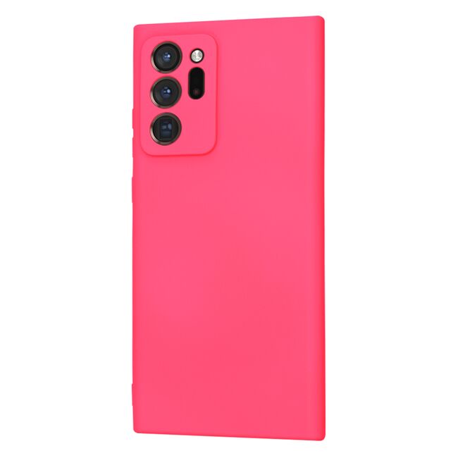 Husa pentru  Samsung Galaxy Note 20 Ultra Liquid Silicone, subțire, captusita cu microfibra, anti amprentă, protectie cameră foto, fucsia