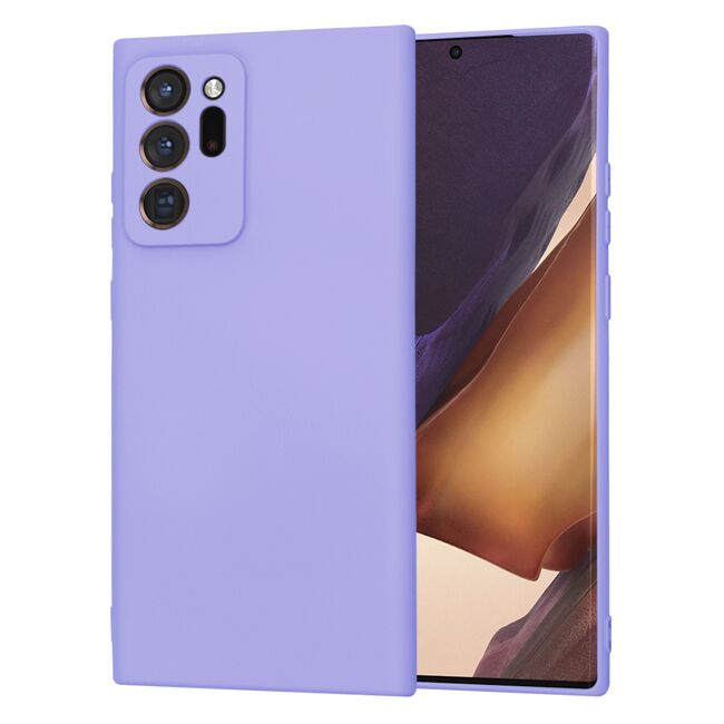 Husa pentru  Samsung Galaxy Note 20 Ultra Liquid Silicone, subțire, captusita cu microfibra, anti amprentă, protectie cameră foto, lavanda