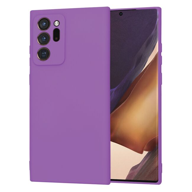 Husa pentru  Samsung Galaxy Note 20 Ultra Liquid Silicone, subțire, captusita cu microfibra, anti amprentă, protectie cameră foto, mov