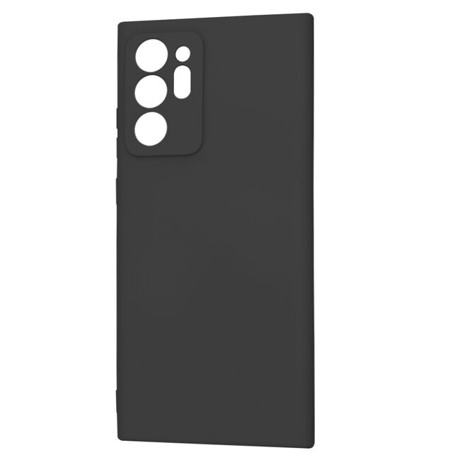 Husa pentru  Samsung Galaxy Note 20 Ultra Liquid Silicone, subțire, captusita cu microfibra, anti amprentă, protectie cameră foto, negru