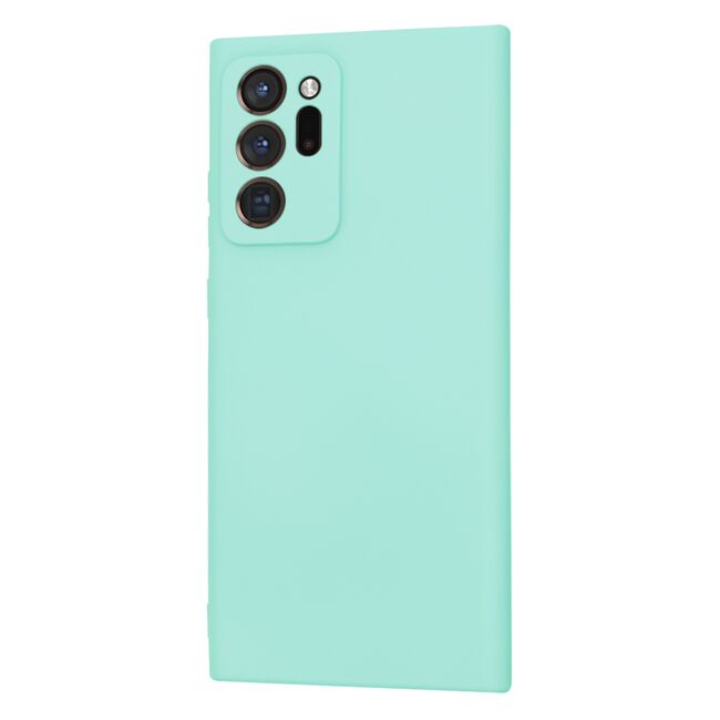 Husa pentru  Samsung Galaxy Note 20 Ultra Liquid Silicone, subțire, captusita cu microfibra, anti amprentă, protectie cameră foto, turcoaz