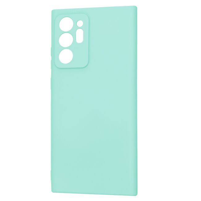 Husa pentru  Samsung Galaxy Note 20 Ultra Liquid Silicone, subțire, captusita cu microfibra, anti amprentă, protectie cameră foto, turcoaz
