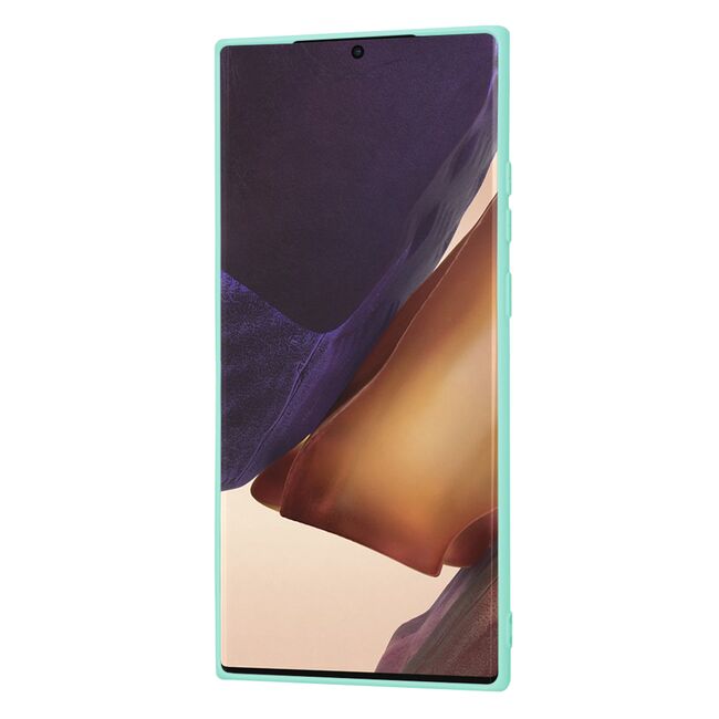 Husa pentru  Samsung Galaxy Note 20 Ultra Liquid Silicone, subțire, captusita cu microfibra, anti amprentă, protectie cameră foto, turcoaz