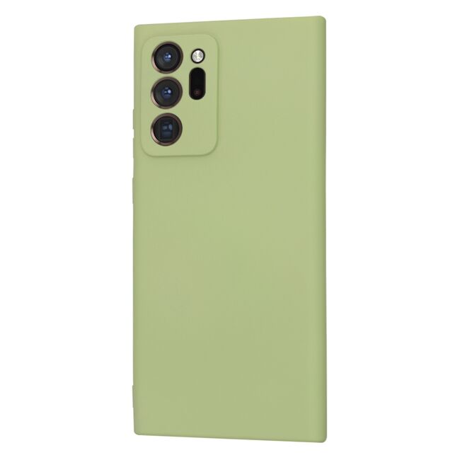 Husa pentru  Samsung Galaxy Note 20 Ultra Liquid Silicone, subțire, captusita cu microfibra, anti amprentă, protectie cameră foto, verde