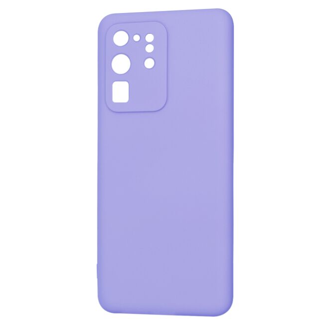 Husa pentru  Samsung Galaxy S20 Ultra Liquid Silicone, subțire, captusita cu microfibra, anti amprentă, protectie cameră foto, lavanda