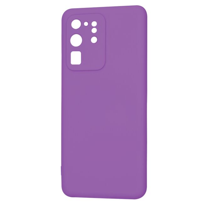 Husa pentru  Samsung Galaxy S20 Ultra Liquid Silicone, subțire, captusita cu microfibra, anti amprentă, protectie cameră foto, mov