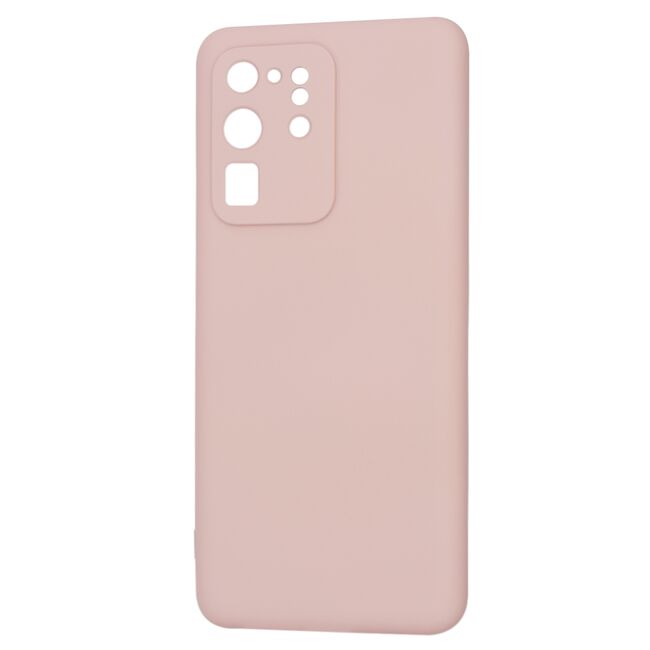 Husa pentru  Samsung Galaxy S20 Ultra Liquid Silicone, subțire, captusita cu microfibra, anti amprentă, protectie cameră foto, roz inchis