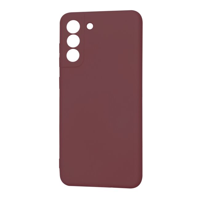 Husa pentru  Samsung Galaxy S21 FE Liquid Silicone, subțire, captusita cu microfibra, anti amprentă, protectie cameră foto, bordeaux