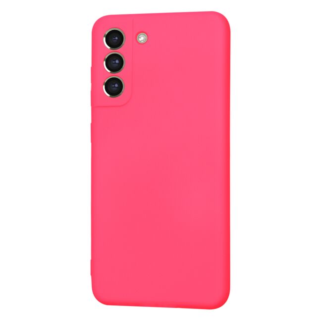 Husa pentru  Samsung Galaxy S21 FE Liquid Silicone, subțire, captusita cu microfibra, anti amprentă, protectie cameră foto, fucsia