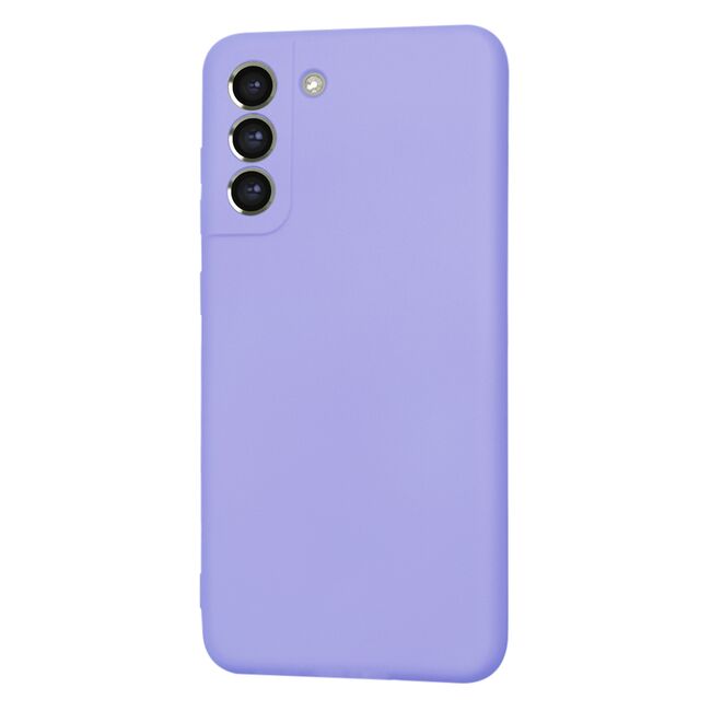 Husa pentru  Samsung Galaxy S21 FE Liquid Silicone, subțire, captusita cu microfibra, anti amprentă, protectie cameră foto, lavanda