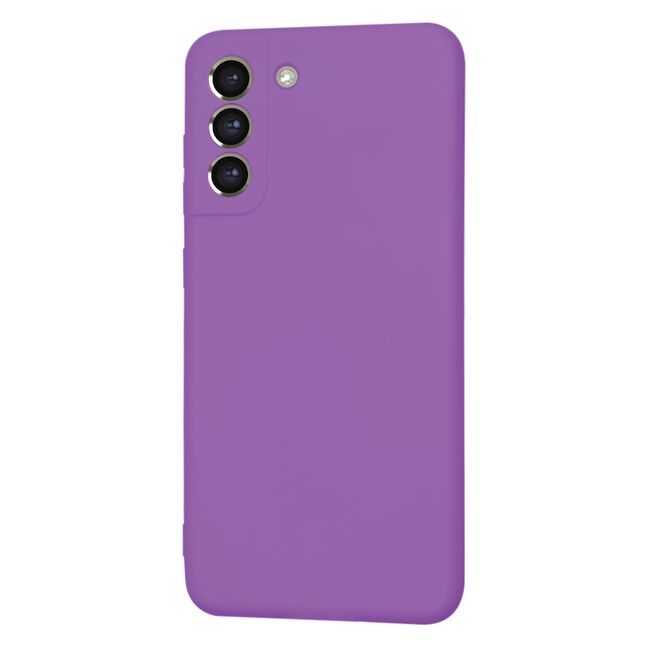 Husa pentru  Samsung Galaxy S21 FE Liquid Silicone, subțire, captusita cu microfibra, anti amprentă, protectie cameră foto, mov