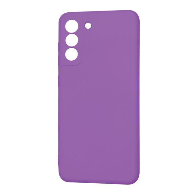 Husa pentru  Samsung Galaxy S21 FE Liquid Silicone, subțire, captusita cu microfibra, anti amprentă, protectie cameră foto, mov