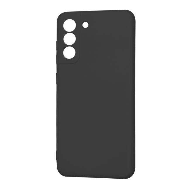 Husa pentru  Samsung Galaxy S21 FE Liquid Silicone, subțire, captusita cu microfibra, anti amprentă, protectie cameră foto, negru