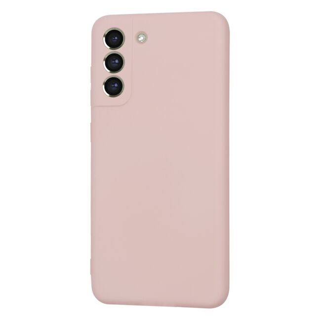 Husa pentru  Samsung Galaxy S21 FE Liquid Silicone, subțire, captusita cu microfibra, anti amprentă, protectie cameră foto, roz inchis
