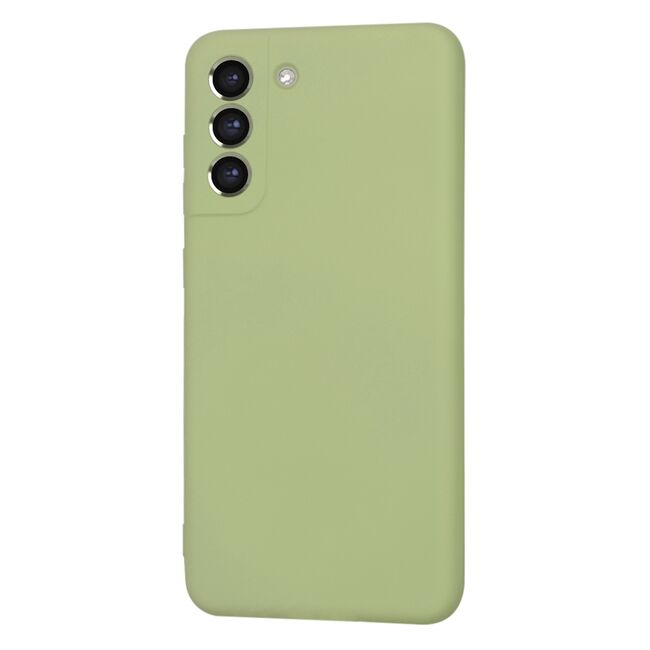 Husa pentru  Samsung Galaxy S21 FE Liquid Silicone, subțire, captusita cu microfibra, anti amprentă, protectie cameră foto, verde
